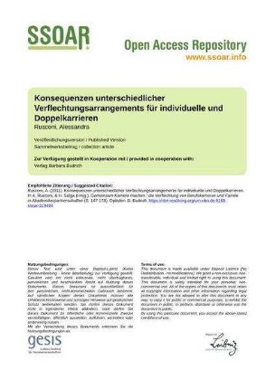 Konsequenzen unterschiedlicher Verflechtungsarrangements für individuelle und Doppelkarrieren