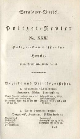 Stralauer-Viertel. Polizei-Revier No. XXIII