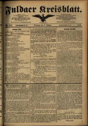 Ausgabe vom Dienstag, den 09. Oktober 1906.