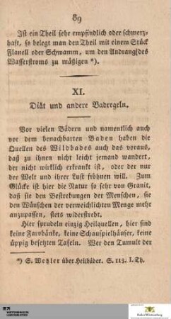 XI. Diät und andere Badregeln