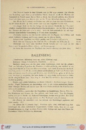 Ballenberg, Beckstein, Bobstadt, Boxberg, Brehmen, Brunnthal, Buch am Ahorn