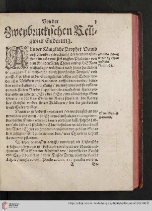 Von der Zweybruckischen Religions Enderung