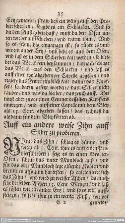 Auff ein andere weise Zihn auff Silber zu probieren.