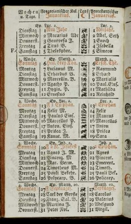 Gregorianischer Kal. Januarius. - December, oder Christmonat, hat 31 Tage.