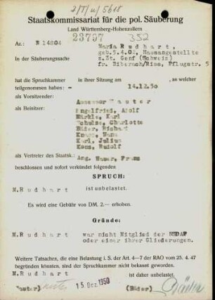 Rudhart, Maria