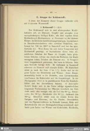 E. Gruppe des Kohlenstoffs