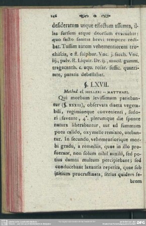 §. LXVII. Method. cl. Molleri -- Matthaei
