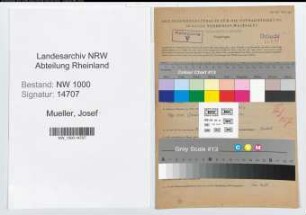 Entnazifizierung Josef Mueller, geb. 17.08.1911 (Finanzinspektor)
