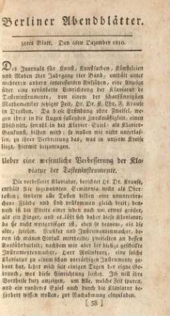 58tes Blatt. Den 6ten Dezember 1810.