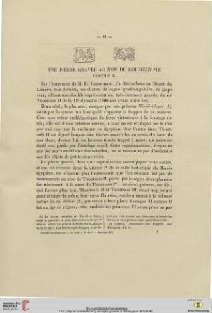 Une pierre gravée au nom du roi d’Égypte: Thoutmès II.