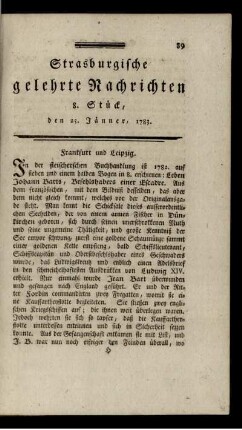 8. Stück, den 25. Jänner, 1783.