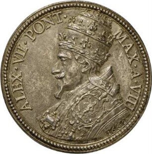 Medaille Papst Alexanders VII. mit Ansicht der Piazza del Popolo in Rom, 1662