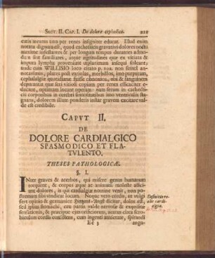 Capvt II. De Dolore Cardialgico spasmodico et flatvlento