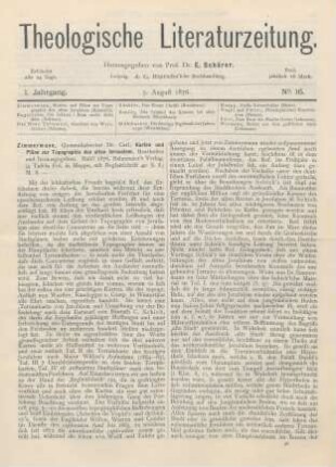 409-412 [Rezension] Zimmermann, Carl, Karten und Pläne zur Topographie des alten Jerusalem