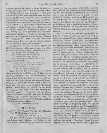 Romberg, M. H.: Lehrbuch der Nervenkrankheiten des Menschen. Berlin: Duncker 1843 (Beschluss von Nr. 177)