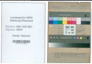 Entnazifizierung Heinrich Harde , geb. 28.05.1903 (Stadtinspektor)