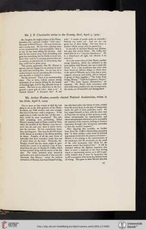 Arthur Hoeber [reprint from the Globe, April 6, 1909]
