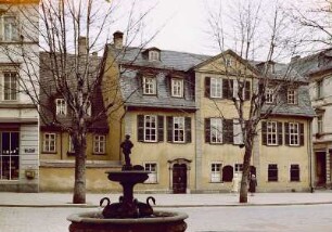 Weimar. Gänsemännchenbrunnen und Schillerhaus