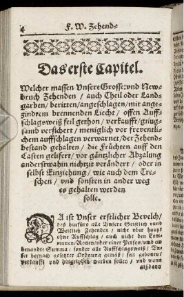 Das erste Capitel. - Das sibend Capitel.