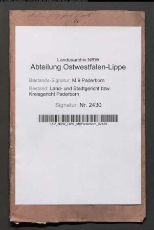 Erblasser: Bee vulgo Finkemeyer, Christoph: