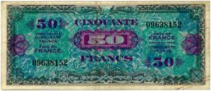 Geldschein, 50 Francs (FRF), 1944