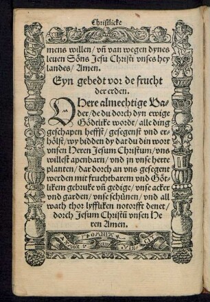 Eyn gebedt vor de frucht der erden.