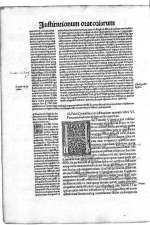 M. Fabii Quintiliani de institutione oratoria Libri. VI.