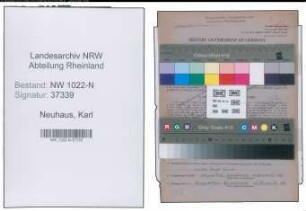 Entnazifizierung Karl Neuhaus , geb. 13.12.1901 (Kuester)