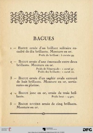 Bagues (Nr. 1-13)