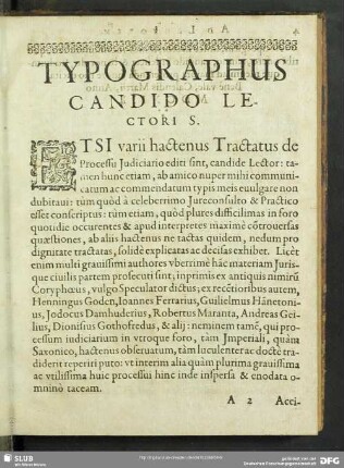 Typographus Candido Lectori S.