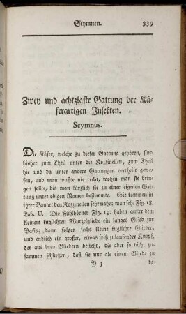 Zwey und achtzigste Gattung der Käferartigen Insekten. Scymnus.