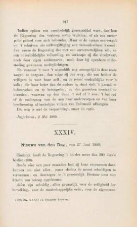 XXXIV. Nieuws van den dag, van 27 Juni 1889