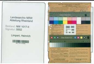Entnazifizierung Heinrich Limpert , geb. 11.01.1896 (Fraeser Und Bohrer)