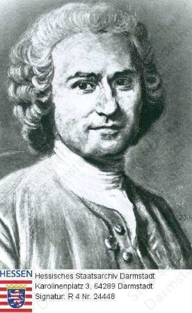 Rousseau, Jean-Jacques (1712-1778) / Porträt, leicht rechtsgewandtes, vorblickendes Brustbild