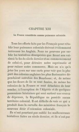 Chapitre XIII. La France considérée comme puissance coloniale