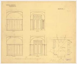 Wohnhaus Dr. Eduard Simon, Berlin Stall: Wandansichten in der Vorhalle 1:25