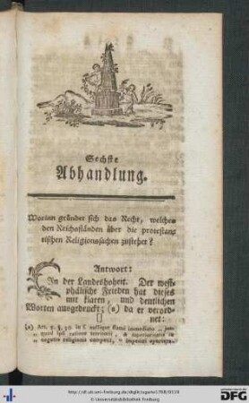 Sechste Abhandlung.
