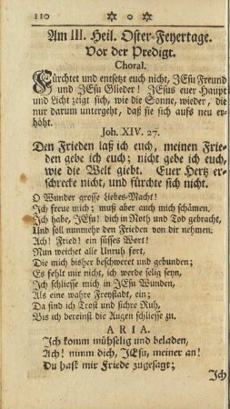 Am III. Heil. Oster-Feyertage