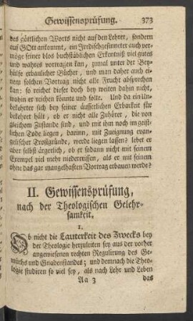 II. Gewissensprüfung, nach der Theologischen Gelehrsamkeit