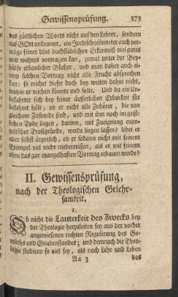 II. Gewissensprüfung, nach der Theologischen Gelehrsamkeit