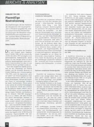 Finnland 1944-1948: Planmäßige Neutralisierung