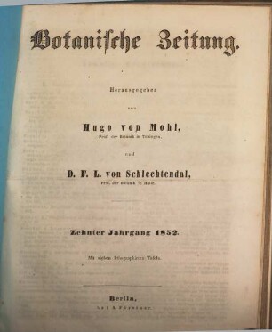 Botanische Zeitung. 10. 1852