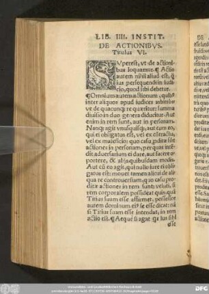 De Actionibus. Titulus VI.