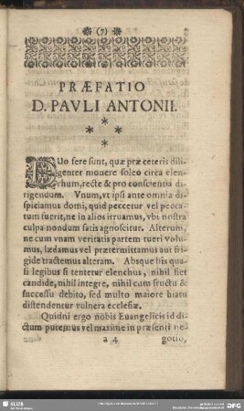 Praefatio D. Pauli Antonii