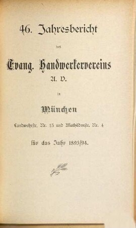 Jahresbericht. 46. 1893/94
