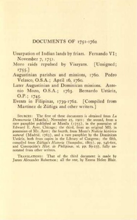Documents of 1751-1762
