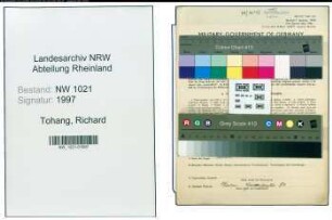 Entnazifizierung Richard Tohang , geb. 30.04.1908 (Schneidermeister)