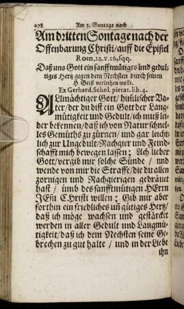 Am dritten Sontage nach der Offenbarung Christi.