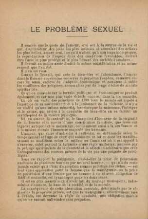 Le Problème Sexuel