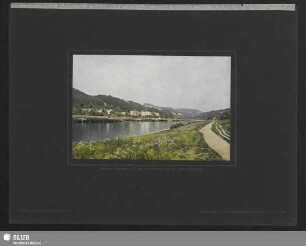 Blick auf Schandau an der Elbe, die Schrammsteine und den großen Winterberg